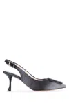 Roger Vivier Women Fringed Wash Denim Sling Dec 65 In Black