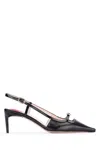 Roger Vivier 55mm Mini Buckle Leather Slingbacks In Black