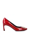 Roger Vivier Woman Pumps Brick Red Size 9 Soft Leather In Dark Ruby