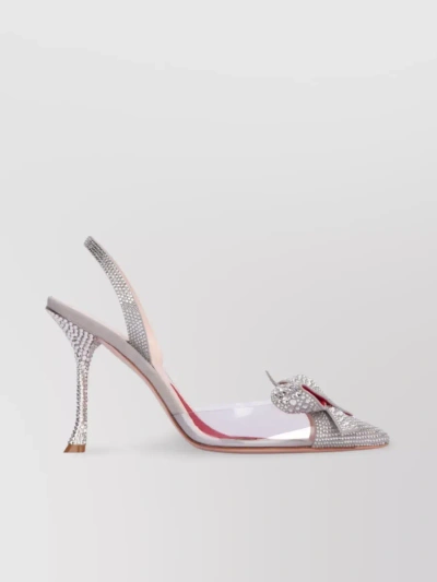 Roger Vivier Heeled Shoes With Embellished Bow Detail In Grey