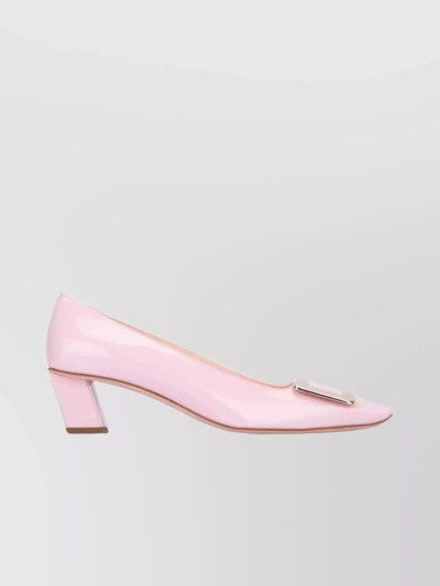 ROGER VIVIER HEELED SHOES WITH PATENT FINISH AND METAL DETAIL