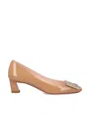 Roger Vivier 45mm Belle Vivier Patent Leather Pumps In Beige