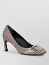 Roger Vivier High Heel Pumps Pointed Toe Stiletto Buckle In Neutral