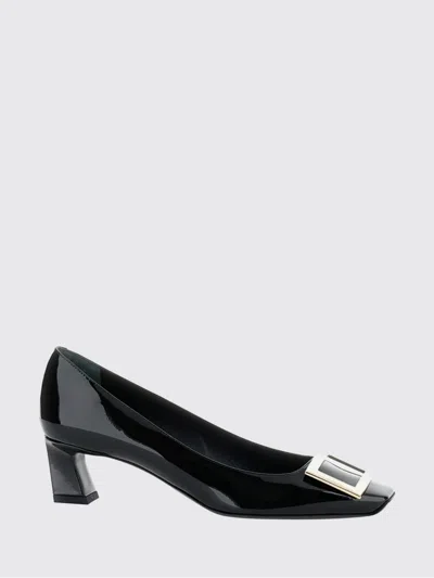 Roger Vivier Pumps Block Heel Embellished Buckle Square Toe In Black