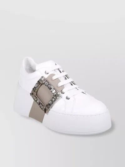 Roger Vivier High Top Crystal Buckle Sneaker Platform