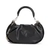 Roger Vivier Gathered Black Nappa Lamb Leather Handbag In Black