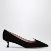 Roger Vivier I Love Black Suede Decolletés