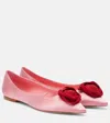 Roger Vivier Rose Vivier Embellished Cutout Satin Ballet Flats In Pink