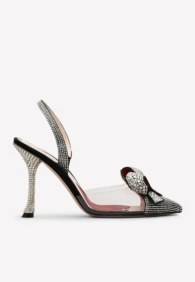 Roger Vivier I Love Vivier 100 Bow Strass Slingback Pumps In Black