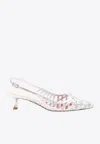 Roger Vivier I Love Vivier Multistrap Slingback Pumps In Leather In Silver