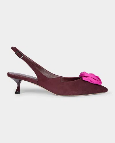 Roger Vivier I Love Vivier 45mm Rose Suede Slingback Pumps In Brown