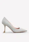 Roger Vivier I Love Vivier 85 Glittered Heeled Pumps In Silver