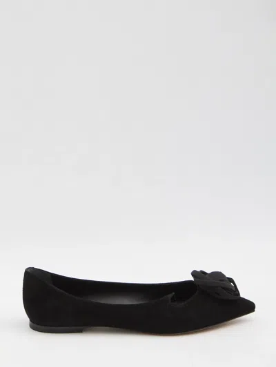 Roger Vivier I Love Vivier Ballerinas With Rose In Black