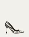 Roger Vivier Striped High Heels In Nero Cire