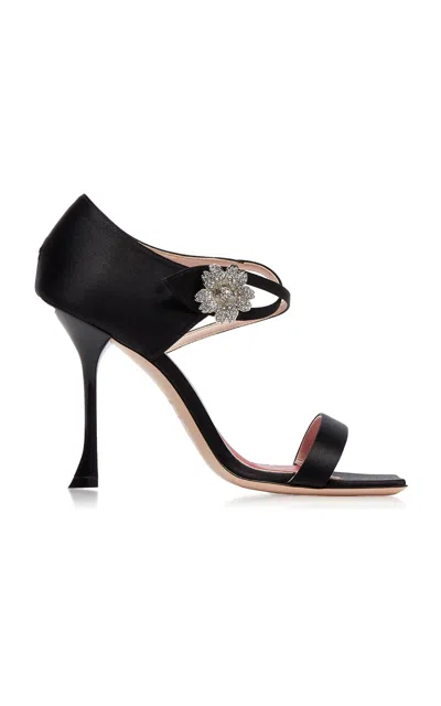 Roger Vivier I Love Vivier Daisy Heeled Sandals In Black