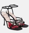 Roger Vivier I Love Vivier Flower 100 Satin Sandals In Black