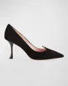 Roger Vivier I Love Vivier Heart-shaped Suede Pumps In Black