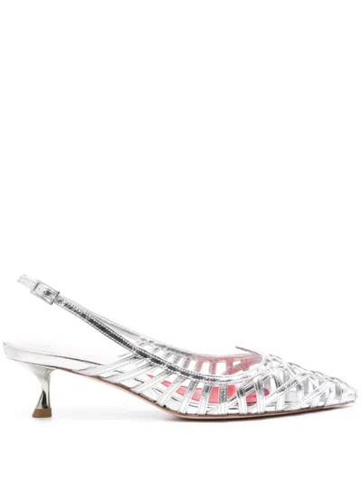 Roger Vivier I Love Vivier Leather Slingback Pumps In Gray