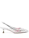 Roger Vivier I Love Vivier Multistrap Slingback Pumps In Leather In Silver
