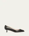 Roger Vivier I Love Vivier Mixed Leather Kitten Pumps In Nero