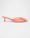 Roger Vivier 45mm Viv In The City Suede Mules In Porcelain Rose