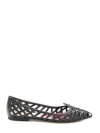 Roger Vivier Leather Point Toe Ballet Flats With Cut-out Details