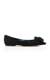 Roger Vivier I Love Vivier Rose Organza Ballet Flats In Black