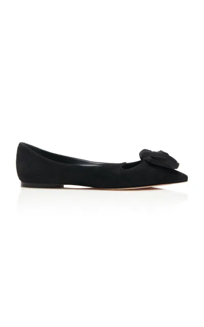 Roger Vivier I Love Vivier Rose Organza Ballet Flats In Black