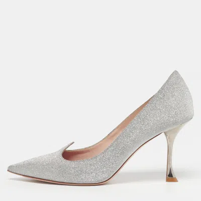 Pre-owned Roger Vivier I Love Vivier Size 38 Silver Glitter Pumps