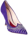 Roger Vivier I Love Vivier Crystal-embellished Suede Pumps In Purple