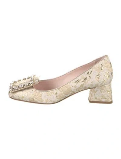 Pre-owned Roger Vivier Jacquard Crystal Embellishments Pumps