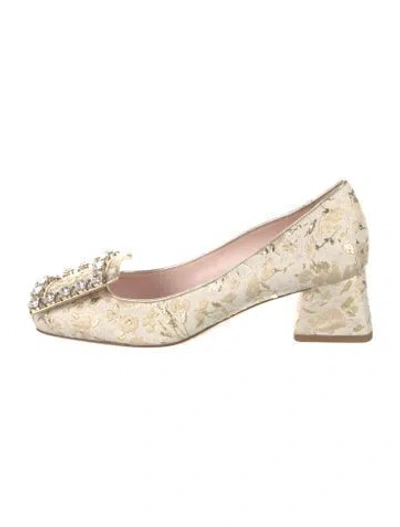 Pre-owned Roger Vivier Jacquard Crystal Embellishments Pumps