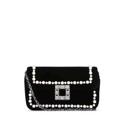 Roger Vivier Jeu De Fille Clutch Bag In Black