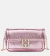Roger Vivier Viv Jeu De Fille Leather Shoulder Bag In Pink