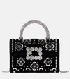 Roger Vivier Jewel Efflorescence Velvet Tote Bag In Black