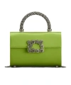 Roger Vivier Jewel Efflorescence Mini Bag In Satin In Green