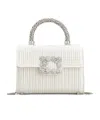 Roger Vivier Jewel Efflorescence Mini Leather Handbag In Cream