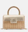 Roger Vivier Jewel Efflorescence Mini Rattan Tote Bag