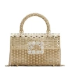 Roger Vivier Jewel Efflorescence Mini Shoulder Bag In Golden