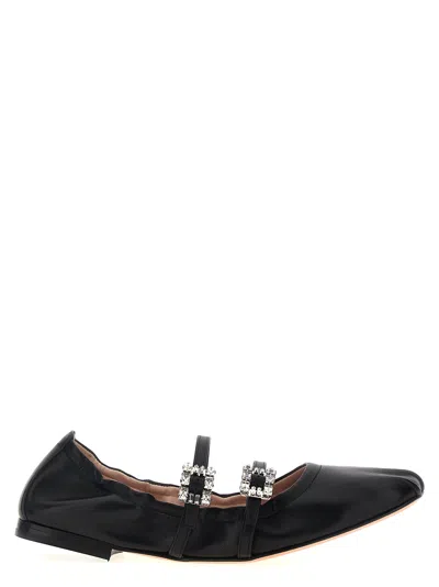 Roger Vivier Leather Strap Ballet Flats In Black