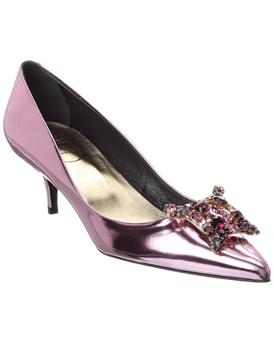Roger Vivier King 50 Leather Pump In Purple