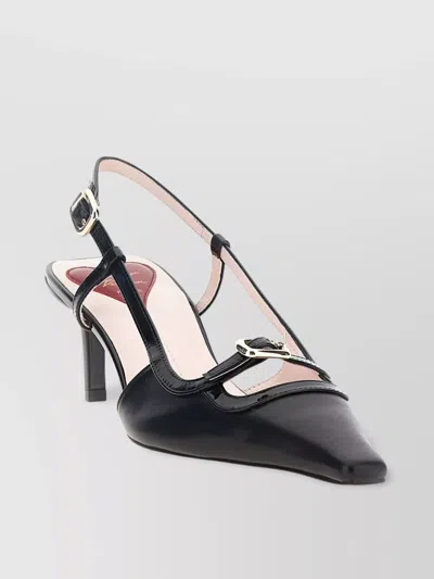 Roger Vivier 'kitten Heel Pointed Toe Slingback Strappy' In Black