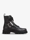 Roger Vivier Rangers Combat Boots Iconic Buckle In Black