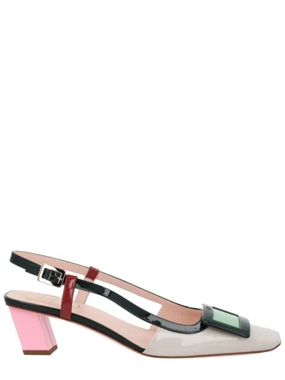 Roger Vivier Belle Vivier 45 Slingback Pumps In Patent Leather In Multi