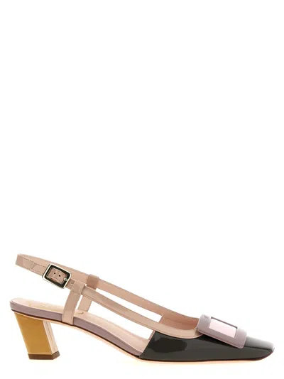 Roger Vivier 'lacquered' Slingback In Neutral