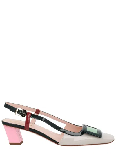 Roger Vivier Lacquered Slingback Pumps In Multi