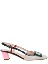 Roger Vivier Belle Vivier Multicolour Patent Leather Slingback In Pink