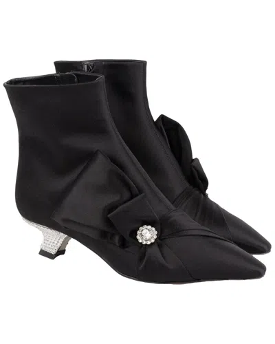 Roger Vivier Lavalliere Strass Heel Satin Bootie In Black