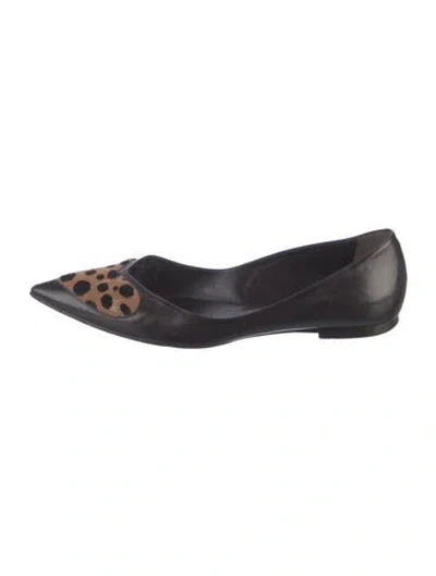 Pre-owned Roger Vivier Leather Animal Print Flats In Multi