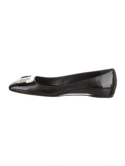 Pre-owned Roger Vivier Leather Ballet Flats In Black